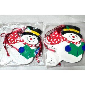 Hallmark Christmas Snowman Hanging Gift Tags Set Of 16 With Red Satin Strings